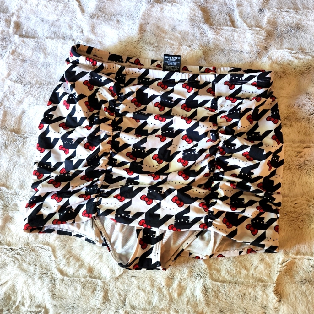 Hello Kitty Torrid Swim Sanrio Women's Houndstooth Bikini Bottom Skirt - Sz 0